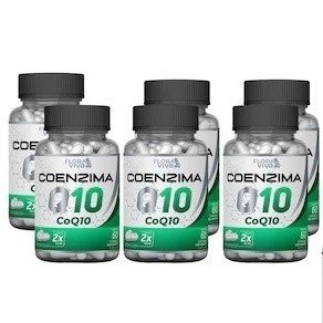 Kit com 6 Coenzima Q10 200mg 60 Cápsulas - Folhas Verdes