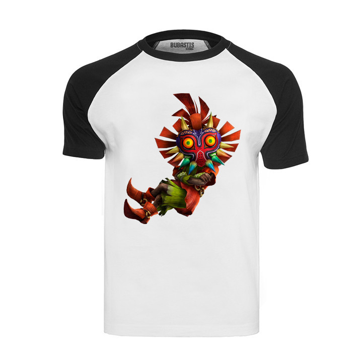 Camiseta Legend of Zelda Majoras Skull Kid Mascara Horror Game Infantil Adulto Game Raglan