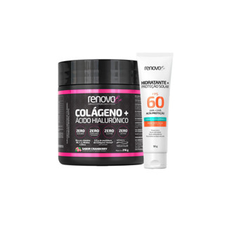 1 Colágeno Verisol com Ácido Hialurônico e Biotina + 1 Hidratante Facial Proteção Solar - Renova Be