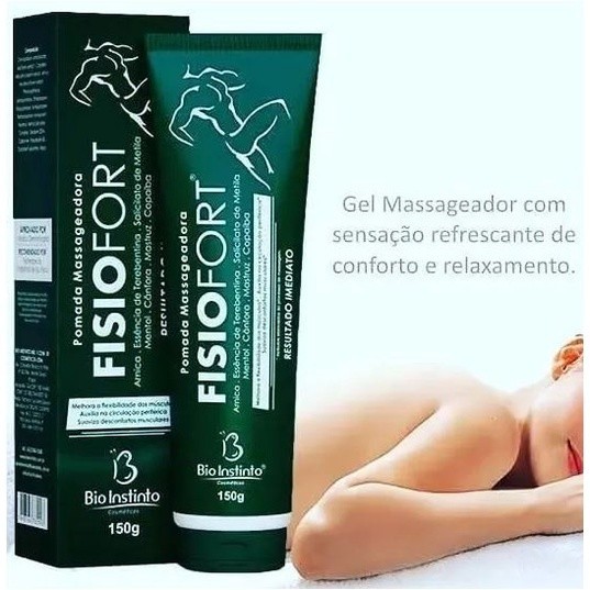 Pomada Fisiofort Verde 150g Massageadora - Bio Instinto Tipo De Embalagem Pomada Verde 150g Massageadora