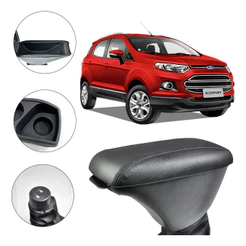 Apoio De Braço Encosto Nova Ecosport 2013 A 2021 Couro Preto