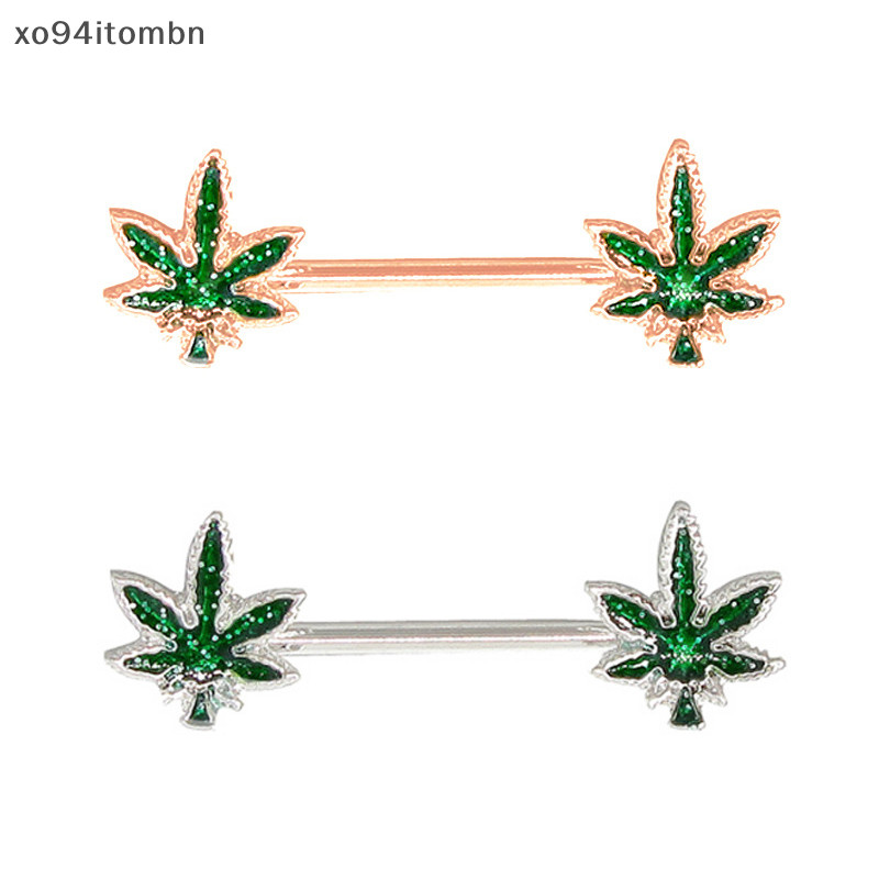 itens Sexy Crystal Leaf Nipple Bar Anéis Ring Barbell Body Jewelry ite