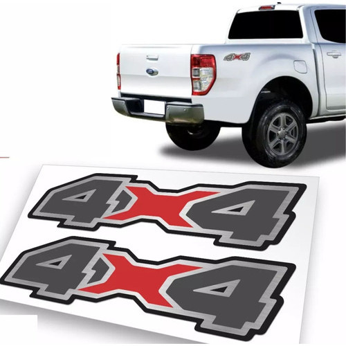 Adesivo Emblema 4x4 Ford Ranger 2020 Escovado Sem Resina