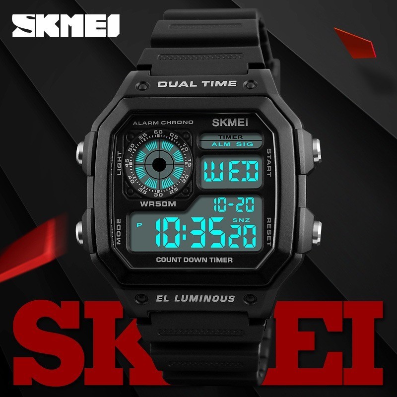 Relógio Esportivo Masculino reloj hombre Multifuncional À Prova D'água SKMEI 1299 Moda Uso Exterior Pulseira Sintético Digital