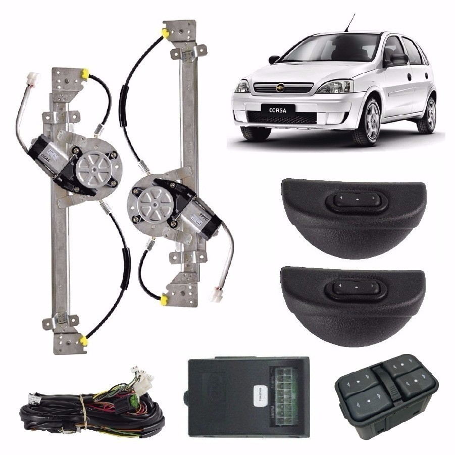 Kit Vidro Elétrico Corsa Novo Hatch Sedan Maxx Joy Traseiro