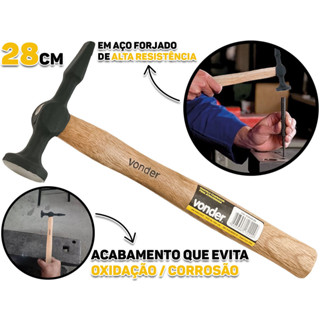 Martelo Chapeador Pena Atravessada Para Funileiro Lanterneiro Aço Forjado Cabo Madeira Vonder em Oferta na Shopee