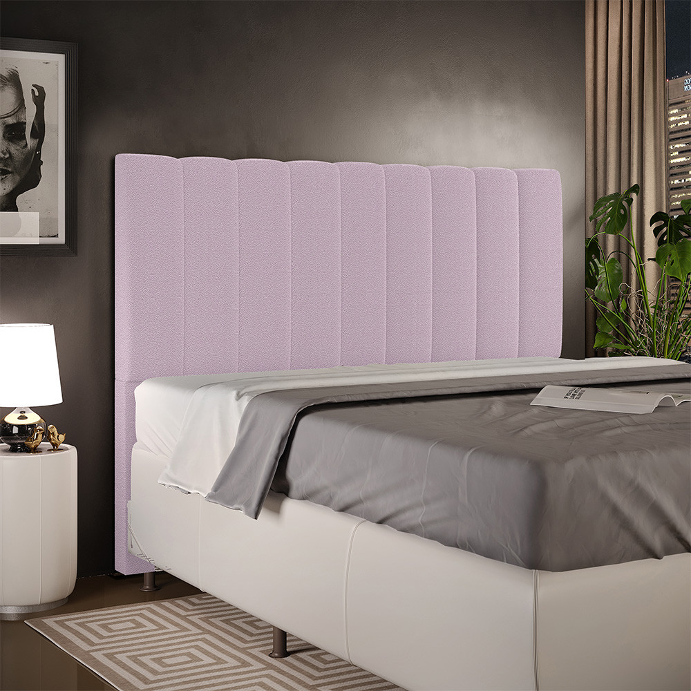 Cabeceira Cama Box Casal 140 cm Dália W01 Bouclê Rosê - Lyam Decor em Oferta na Shopee