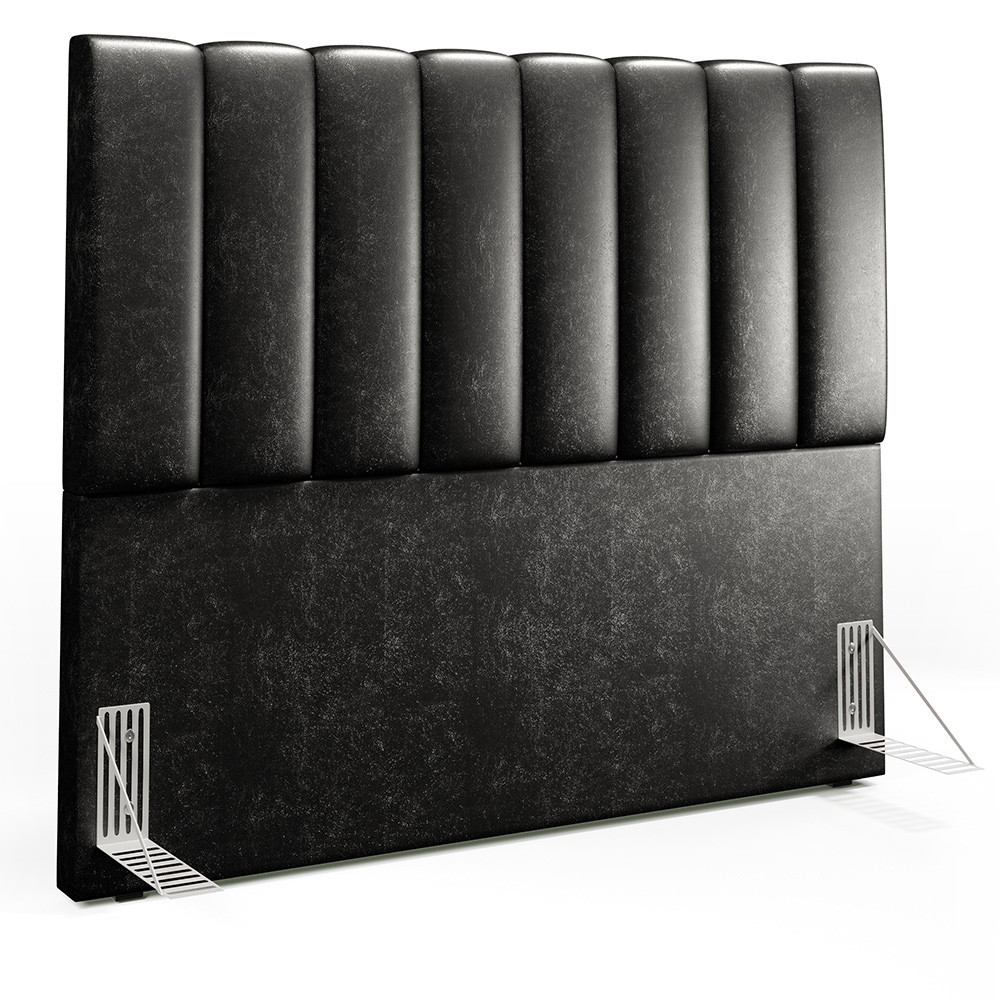 Kit Cabeceira Cama Box Casal 140cm Calçadeira Recamier Baú Dália W01 Couríssimo Preto - Lyam Decor — imagem 2 de 2