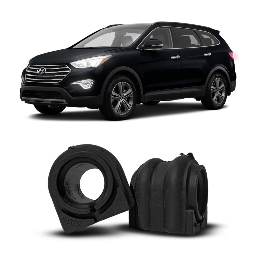 Par Kit Bucha Borracha da Barra Estabilizadora Dianteira Hyundai Grand Santa Fé 3.3 2013 2014 2015 2016 c/24 Milimetros