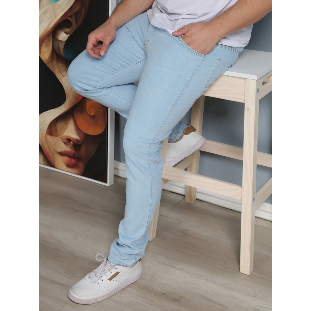 an mudas Calça Jeans Skinny Masculina Com Lycra Estica