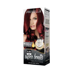 Probelle Super Bonita Coloração em Creme 6.66 Louro Escuro Vermelho Intenso