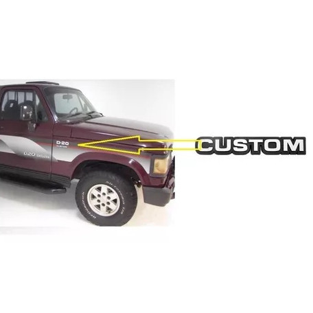 Emblema Chevrolet Custom Letreiro D20 Cinza