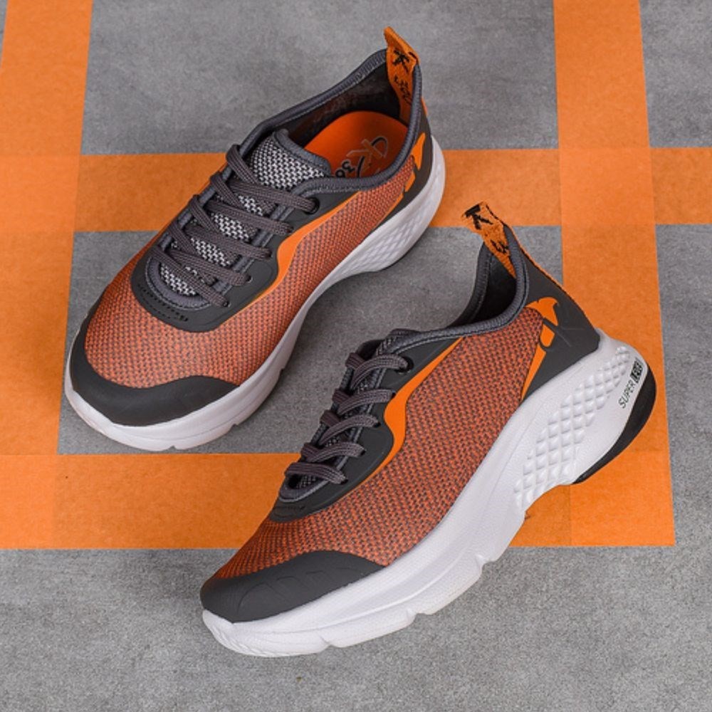 Tênis Infantil Masculino Esportivo Super Leve Grafite Laranja em Oferta na Shopee