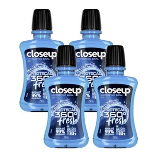Kit 4 Enxaguante Bucal Closeup Ice Proteção 360° Fresh 250ml