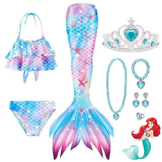 Cosplay Meninas Cauda De Sereia Conjuntos De Fatos De Banho Vestir Roupa Presente De Aniversário em Oferta na Shopee