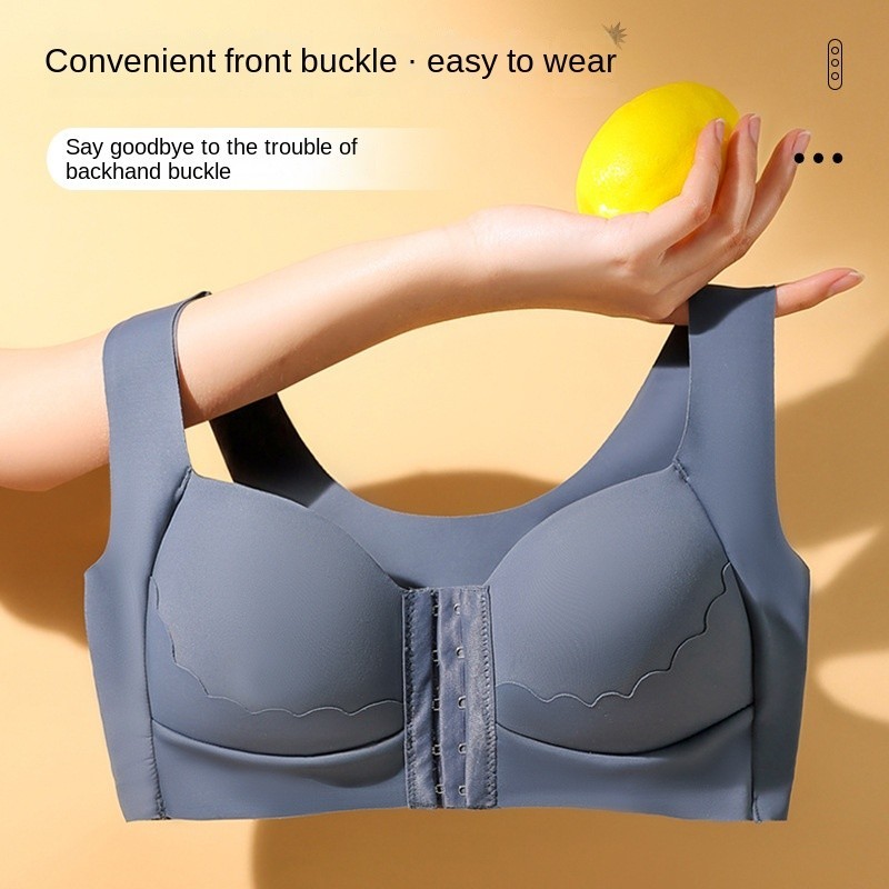 XL-6XL Tamanho Novo Copo Fixo Com Fivela Frontal Ajustável Reunido Sem Anel De Aço , Sutiã sexy Mais Esportivo E Traços em Oferta na Shopee