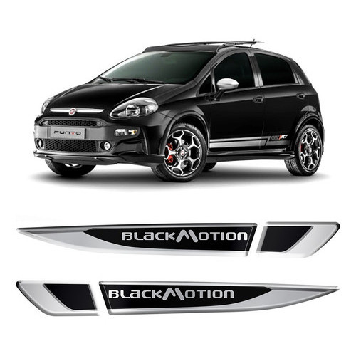 Adesivo Aplique Cromado Resinado Punto Blackmotion Deluxe Fiat