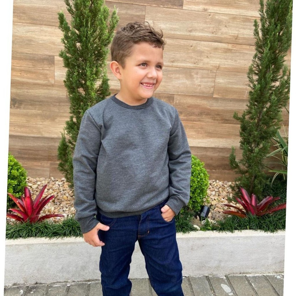 Blusa Manga Longa Moletom Moletinho Infantil Menino Segunda Pele em Oferta na Shopee