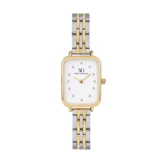 Relógio Feminino Prata Dourado Quadrado Saint Germain Square Madison Diamond Bicolor Gold em Oferta na Shopee