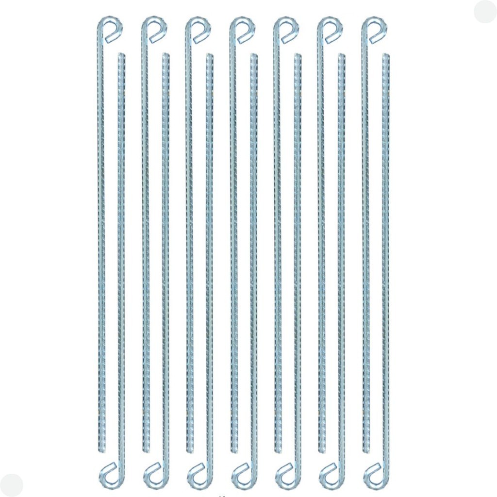 Estaca Galvanizada de Aço 30 cm Kit 12 Unidades CA-50 para Barraca Camping