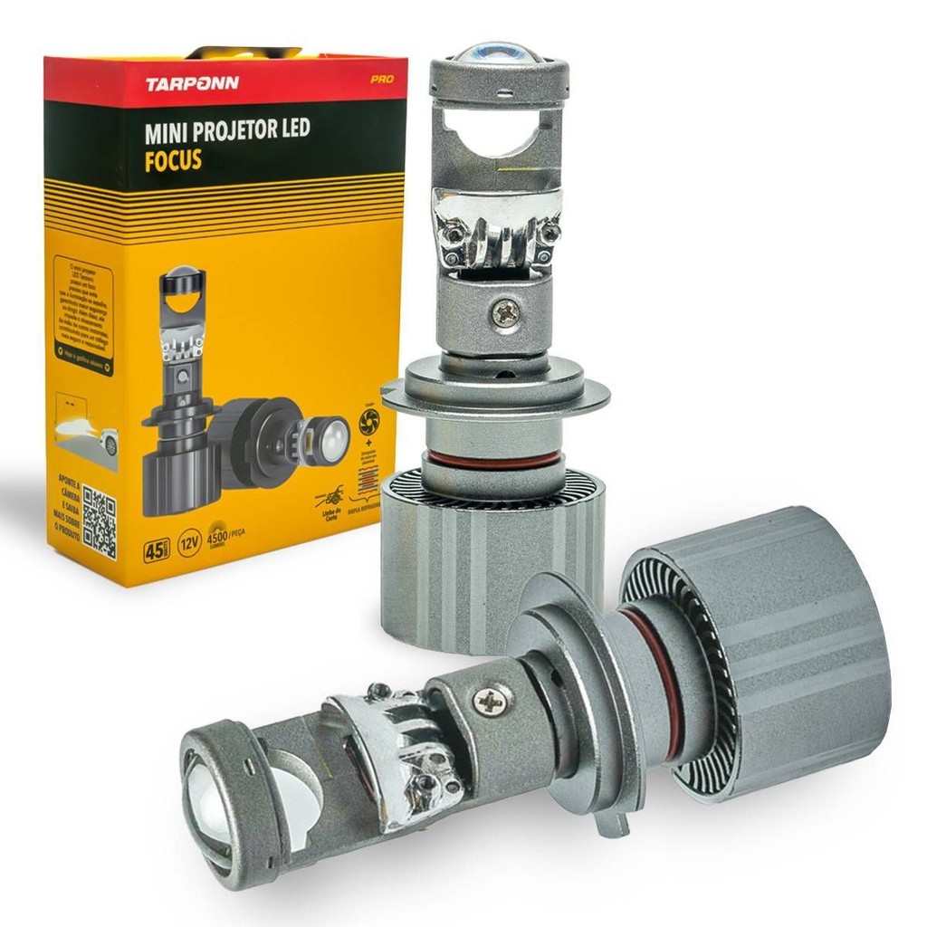 Kit Mini Projetor Led Pro H7 90W 6000K 9000 Lumens em Oferta na Shopee