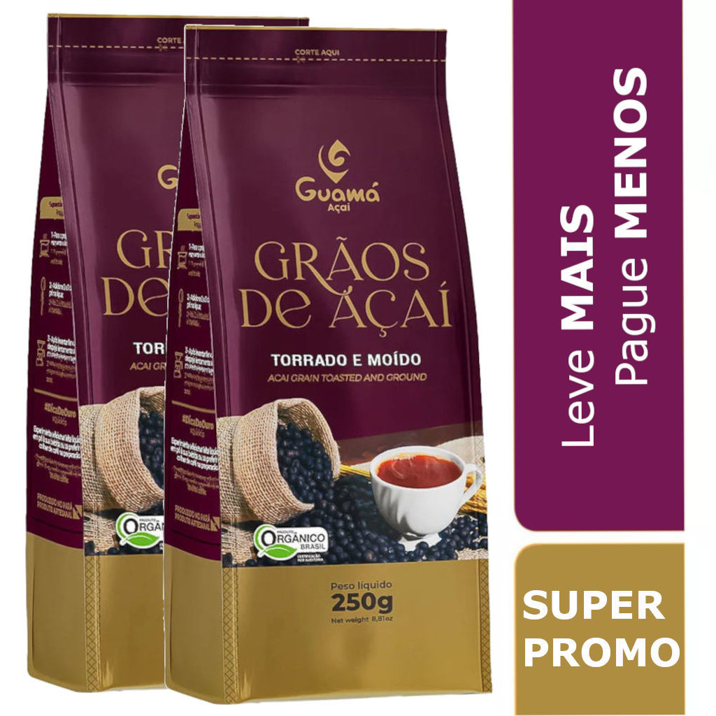 Café do Açaí da Amazônia 100% Grãos de Açaí Torrado e Moído  - 250g em Oferta na Shopee