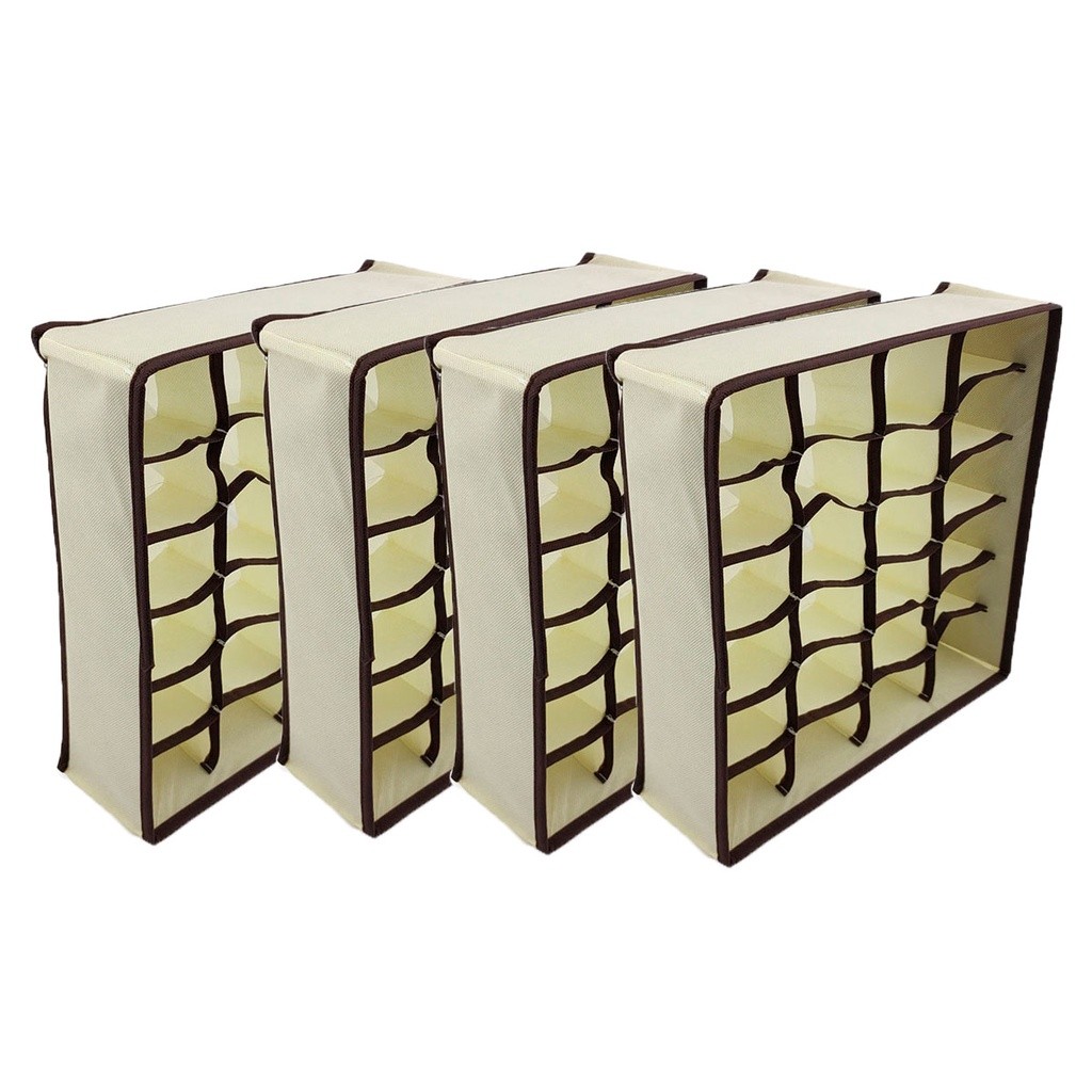 Kit 4 Organizadores de Gavetas Roupas Intimas Meias Cueca Calcinha Colmeia Com 24 Divisórias em Oferta na Shopee