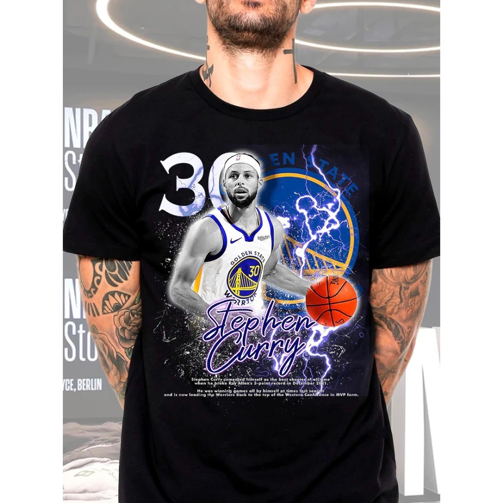 Camisa Camisa Basquete Curry Camiseta Golden State Warriors 100% Algodão top