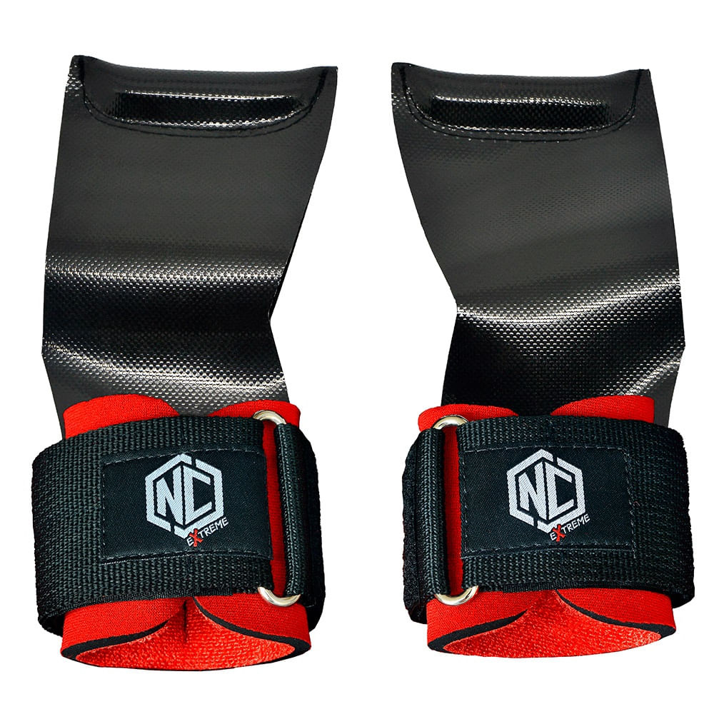 Luva Palmar Grip Lion Nc Extreme - Preto com Vermelho
