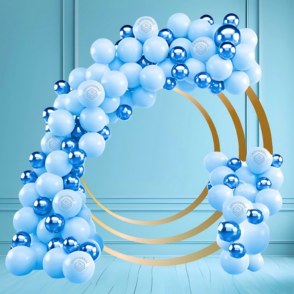 Kit 150 Balões AZUL CL 7”+ AZUL Metalizado 5” - Balão Bexiga Liso/Cromado Para Festas KIT95 em Oferta na Shopee