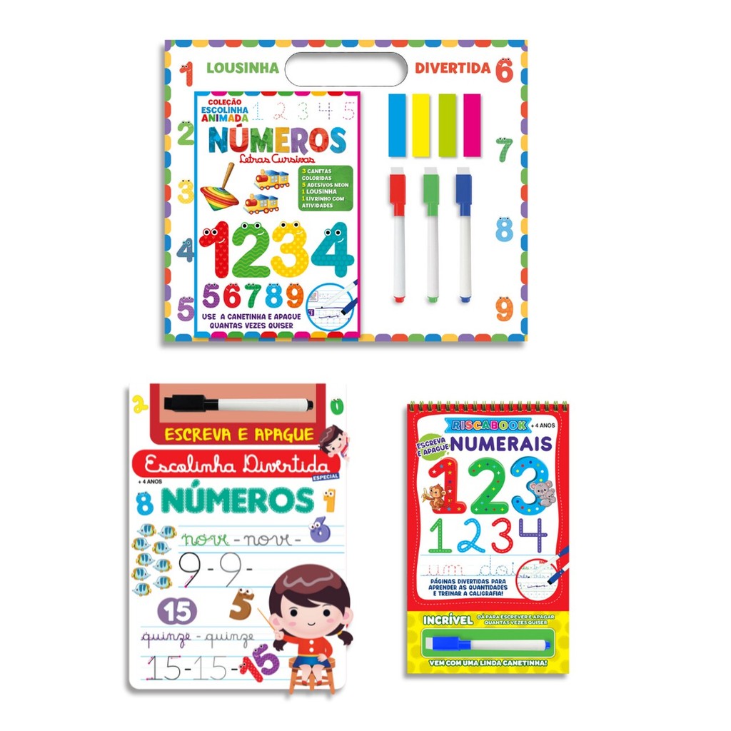 Combo Escolinha Divertida Números - Kit com 3 Livros em Oferta na Shopee