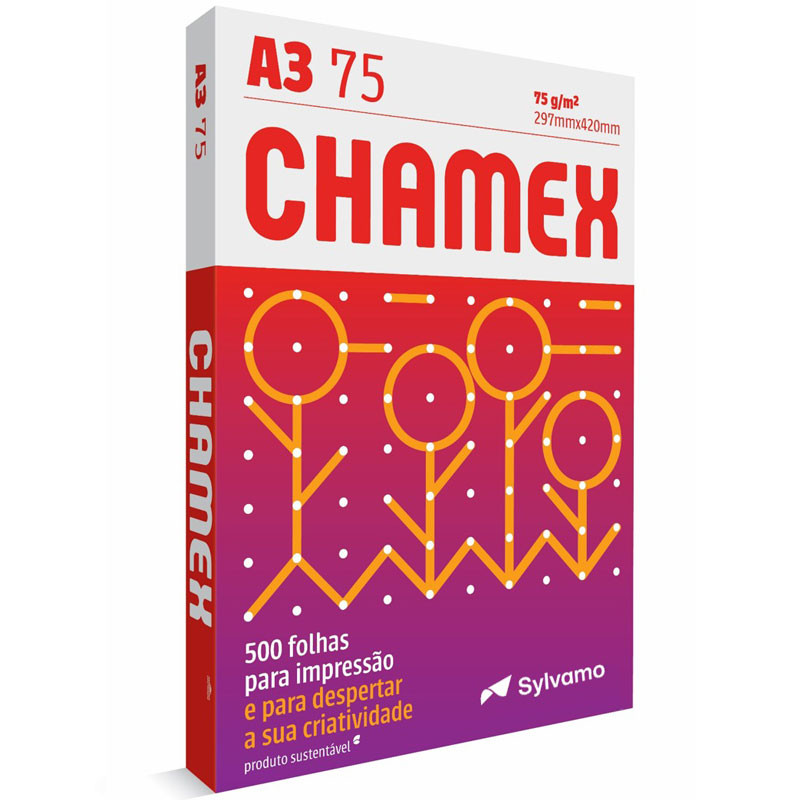 Papel sulfite A3 75g 297x420 com 500 folhas Chamex - Stationery