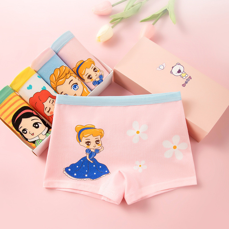 Detalhes do 4 Pares Roupas íntimas infantis / 1-14 anos de idade Meninas Desenho animado Calções de algodão Confortáveis Respiráveis