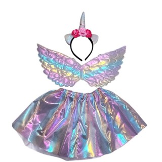 Fantasia Anjo Unicórnio Infantil Saia Asa P/ Festa Carnaval em Oferta na Shopee