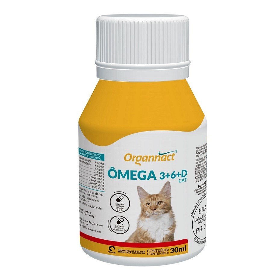 Suplemento Vitamínico Omega Cat 3+6+D (33G) 30ml - Organnact