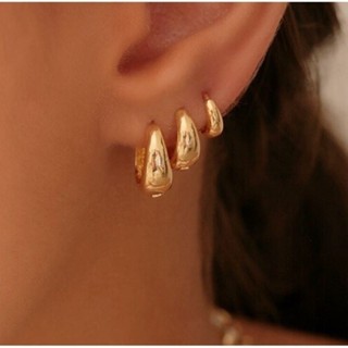 Trio Brinco de Argola Click Lisa Ouro 18K Antialérgico em Oferta na Shopee