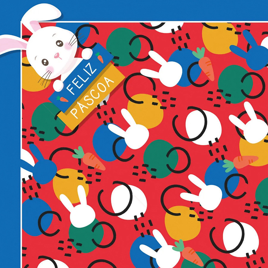Saco Express 44x44cm para Ovos de 500g a 750g - Chuva de Alegria Vermelho - 5 unidades - Cromus - Rizzo Distribuidora - Stationery