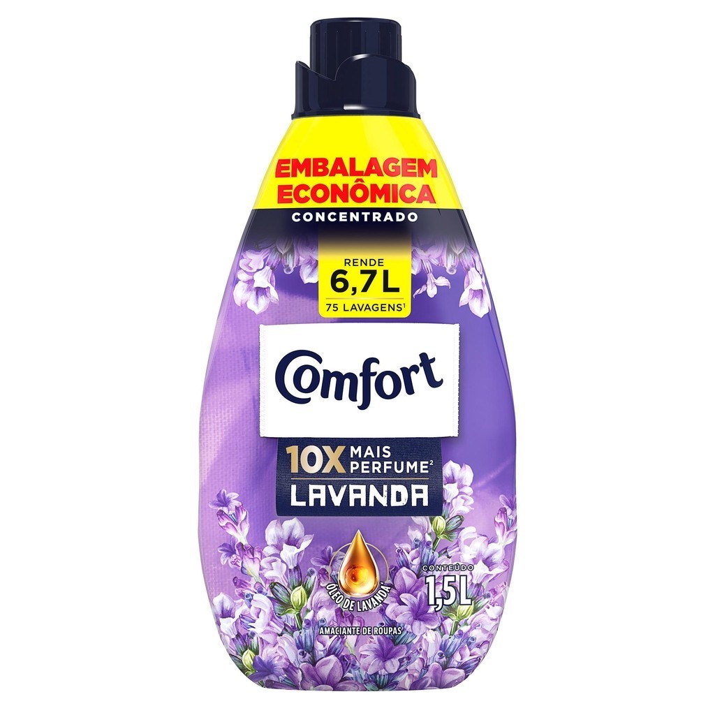 Amaciante de Roupa Concentrado Comfort Lavanda 1,5l Embalagem Econômica - Home & Living