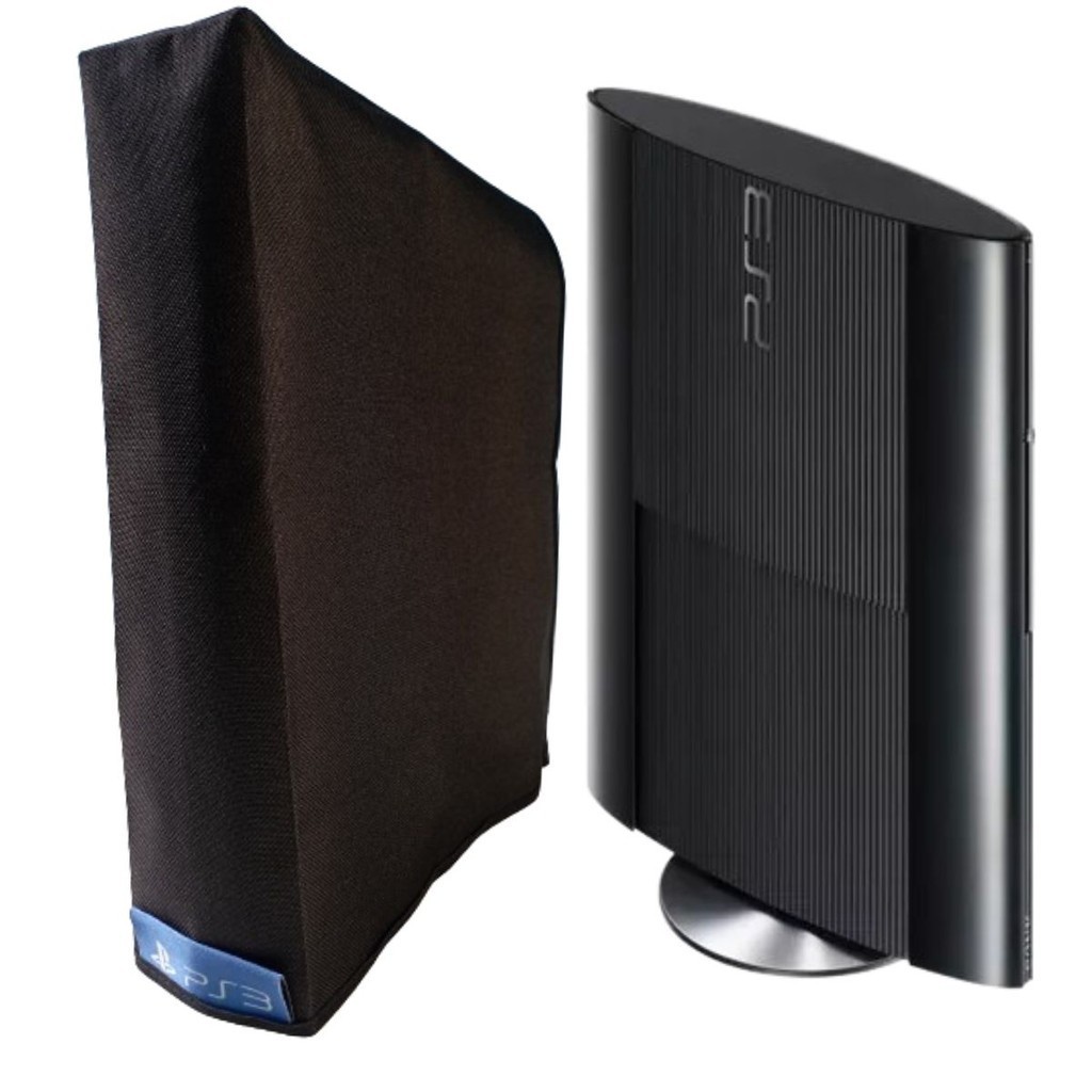 Capa Protetora Para Playstation 3 - Ps3 - Super Slim na Vertical - Skin Preta Case Impermeável