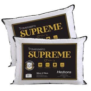 Kit 2 Travesseiros SUPREME Suporte FIRME ALTO / Classico PIQUET - HEDRONS - Akasa em Oferta na Shopee