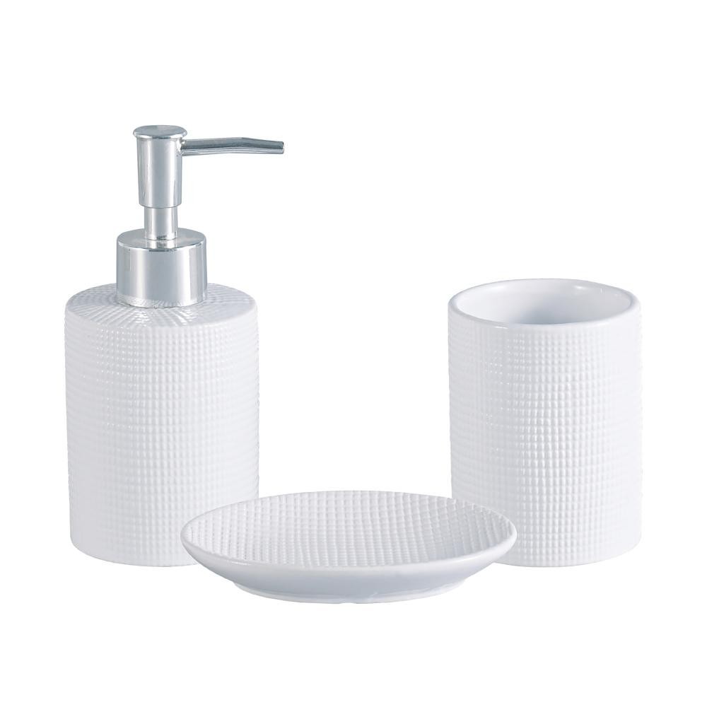 3 Peças para Banheiro Lyor Lille de Ceramica Branco - Home & Living