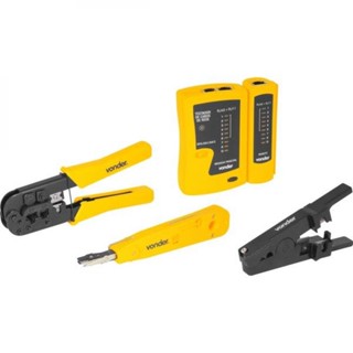 Testador de cabos de rede RJ11 / RJ12 / RJ45 com acessórios - Vonder