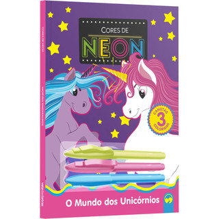 O MUNDO DOS UNICÓRNIOS CORES DE NEON em Oferta na Shopee