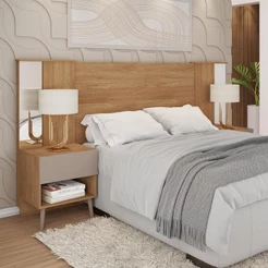 Cabeceira Para Cama Casal Extensível Marrom Reflex Caemmun