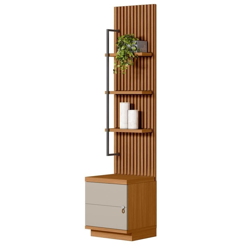 Painel Ripado com Mesa de Apoio Industrial 1 Módulo 44cm Golden L06 Nature/Off White - Mpozenato em Oferta na Shopee