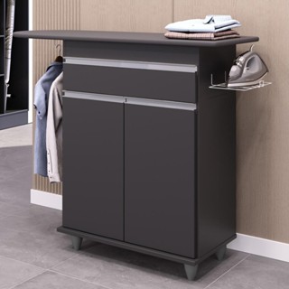 Tábua de Passar Com Balcão 2 Portas 1 Gaveta Larissa Preto - Lumil em Oferta na Shopee