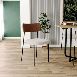 Cadeira Decorativa Para Sala De Jantar Melina L02 Couríssimo Marrom Linho Cru - Lyam Decor em Oferta na Shopee