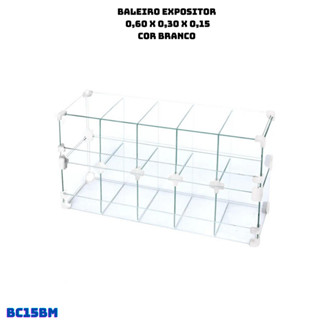 Baleiro Expositor Modulado em Vidro BRANCO - 0,60 x 0,30 x 0,15 em Oferta na Shopee