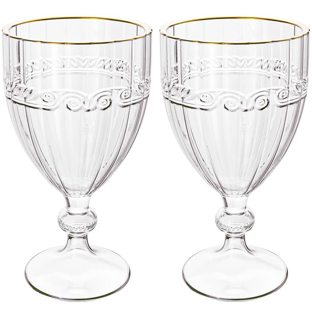 Jogo De Taças De Cristal Transparente Fio De Ouro Imperial 330ml 2 peças - Lyor em Oferta na Shopee