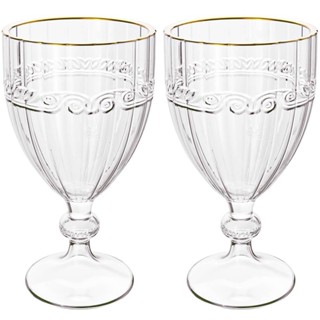 Jogo De Taças De Cristal Transparente Fio De Ouro Imperial 330ml 2 peças - Lyor em Oferta na Shopee